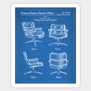 Chair Patent - Office Decor Modernist Design Art - Blueprint Sticker